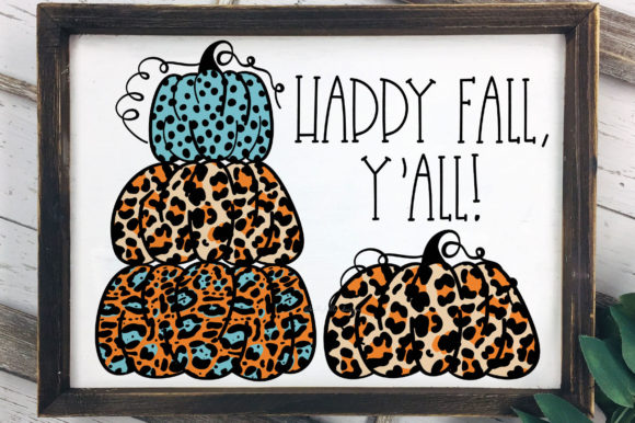 Animal Print Stacked Pumpkins for Local Business Branding