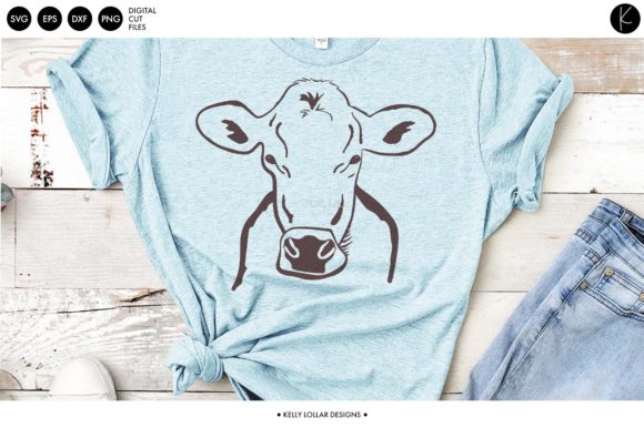 Brown Swiss Cow Graphic for Crafts and Branding