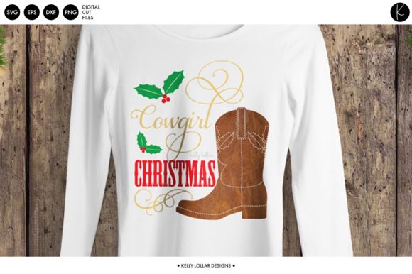 Cowgirl Christmas Graphics for Crafts and Festive Design