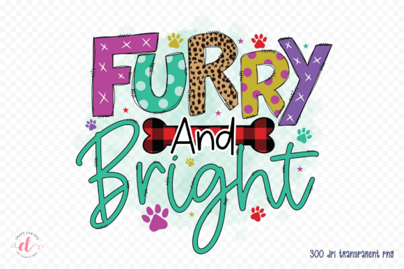 Furry and Bright PNG Dog Christmas Graphics for Crafts