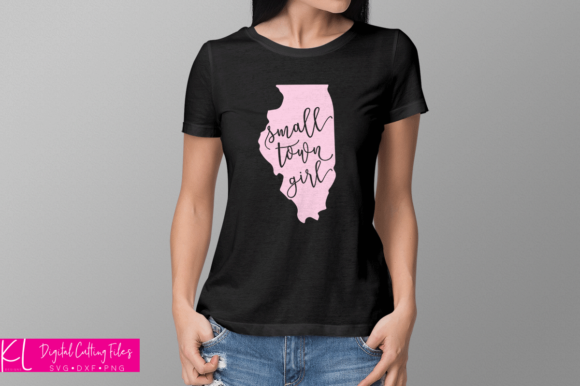 Illinois Small Town Girl Graphic for Branding and Crafts