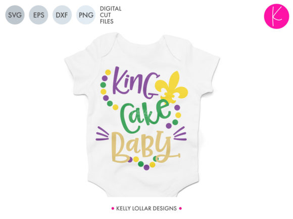 King Cake Baby Graphics for Crafts and Mardi Gras Designs