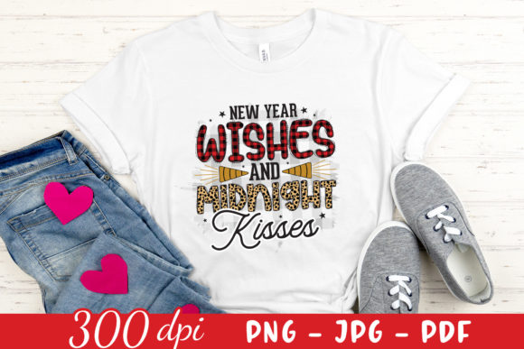 New Year Wishes and Midnight Kisses PNG for Crafts and Graphics