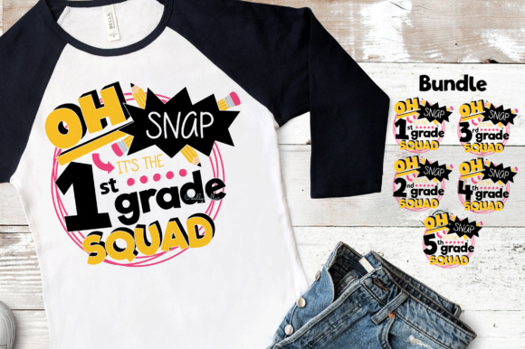 Oh Snap Elementary School Grade Squad Bundle Graphics for Crafts