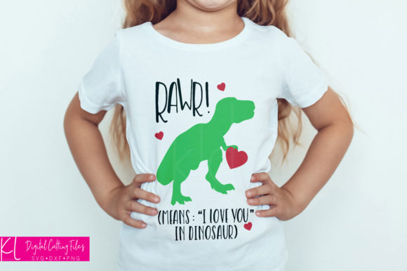Rawr Means I Love You in Dinosaur Graphic Design Asset