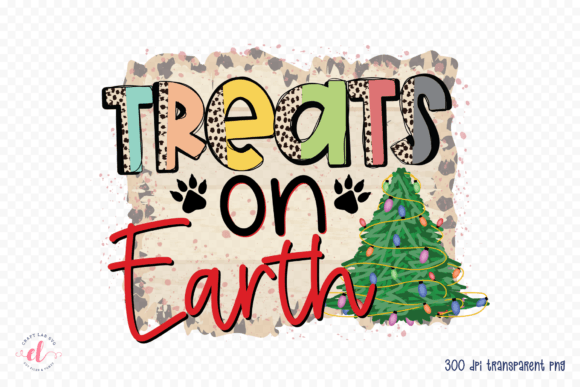 Treats on Earth PNG Christmas Dog PNG for Crafts and Graphics